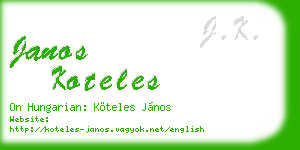 janos koteles business card